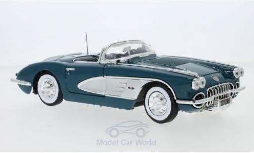 Diecast model cars Chevrolet Corvette Convertible C1 turquoise/grey 1958 1/18 Motormax