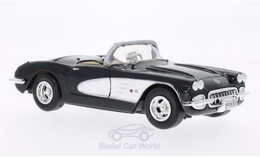 Diecast model cars Chevrolet Corvette Convertible (C1) black/white 1959 without Vitrine 1/24 Motormax