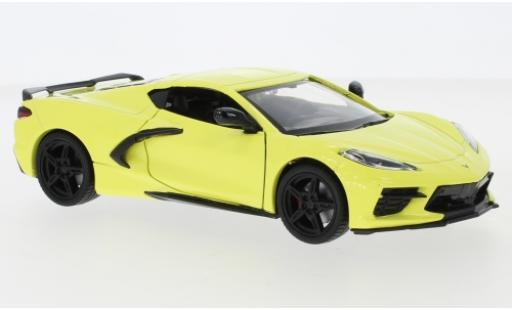 Diecast model cars Chevrolet Corvette Stingray C8 yellow 2020 1/24 Motormax