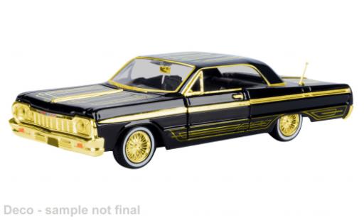 Diecast model cars Chevrolet Impala Sedan black/gold 1964 1/24 Motormax