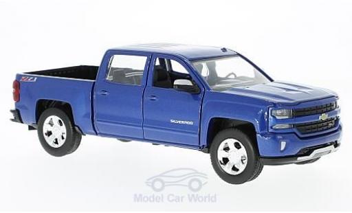 Diecast model cars Chevrolet Silverado pickup 1500 LT - Z71 blue 2017 Ma&Atilde;�stab:1:27 Doppelkabine with kurzer Ladefl&Atilde;&curren;che 1/27 Motormax
