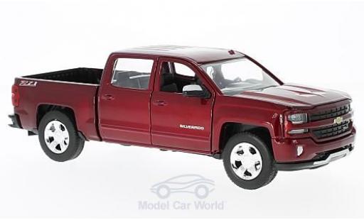 Diecast model cars Chevrolet Silverado pickup 1500 LT - Z71 metallic red 2017 Ma&Atilde;�stab:1:27 Doppelkabine with kurzer Ladefl&Atilde;&curren;che 1/27 Motormax
