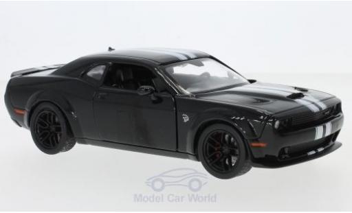 Diecast model cars Dodge Challenger SRT Hellcat black/white 2018 1/24 Motormax