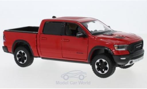 Diecast model cars Dodge RAM pickup 1500 Crew Cab Rebel red 2019 1/24 Motormax