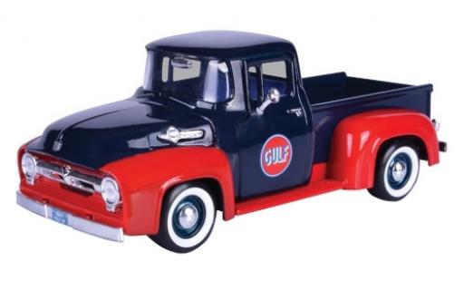Diecast model cars Ford F-100 Pickup 00 Pick Up blue/red Gulf 1956 1/24 Motormax