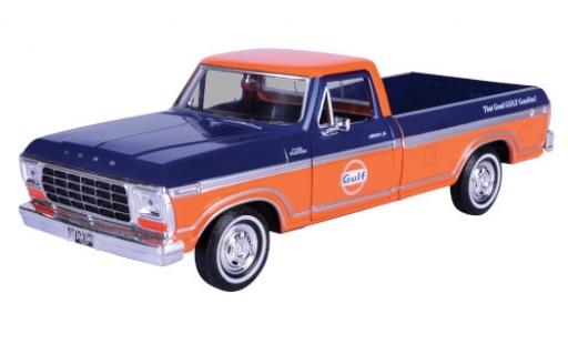 Diecast model cars Ford F-150 Pickup 50 Custom Pick Up blue/orange Gulf 1/24 Motormax
