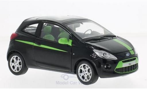 Diecast model cars Ford Ka Berline black/green 1/24 Motormax