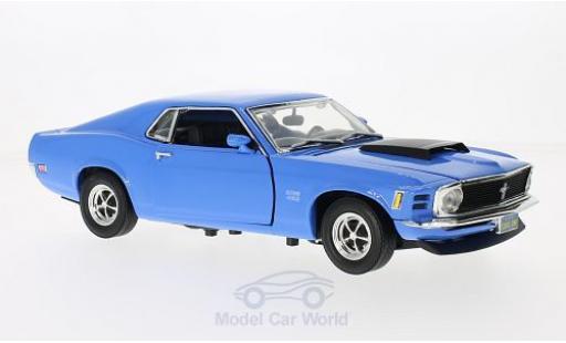 Diecast model cars Ford Mustang Boss 429 blue 1970 without Vitrine 1/18 Motormax