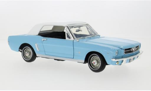 Diecast model cars Ford Mustang Convertible blue/white 1964 1/18 Motormax