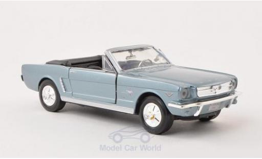 Diecast model cars Ford Mustang Convertible metallic blue 1964 without Vitrine 1/24 Motormax
