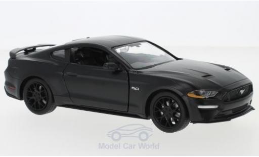 Diecast model cars Ford Mustang GT matt-black 2018 1/24 Motormax
