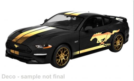 Diecast model cars Ford Mustang GT black/gold 2018 1/24 Motormax