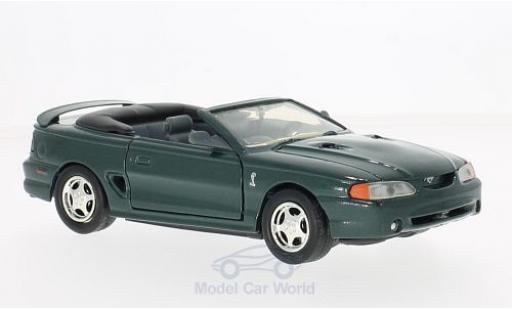 Diecast model cars Ford Mustang SVT Cobra Convertible metallic green 1998 1/24 Motormax
