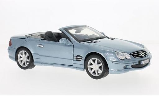 Diecast model cars Mercedes SL Base 500 (R230) metallic blue 2002 1/18 Motormax