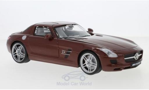Diecast model cars Mercedes SLS Coupe AMG (C197) metallic brown 1/18 Motormax