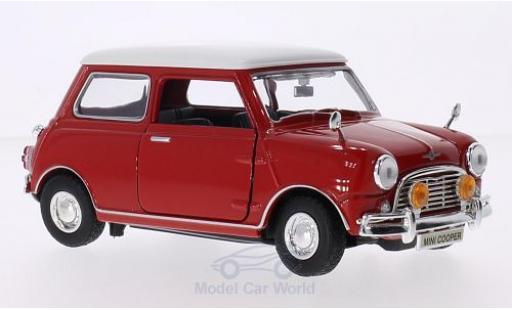 Diecast model cars Mini Cooper S red/white RHD 1/18 Motormax