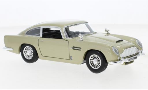 Diecast model cars Aston Martin DB5 saloon metallise beige RHD 1/24 Motormax