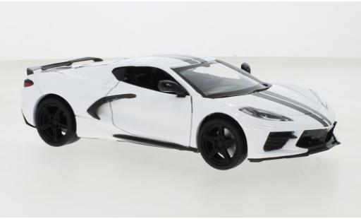 Diecast model cars Chevrolet Corvette Stingray C8 white 2020 1/24 Motormax