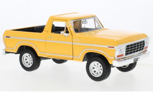 Diecast model cars Ford Bronco Custom yellow 1978 1/24 Motormax