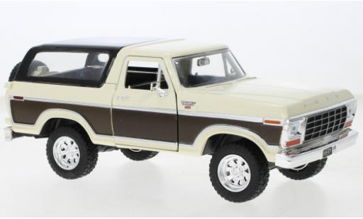 Diecast model cars Ford Bronco XLT Ranger beige/brun 1978 1/24 Motormax