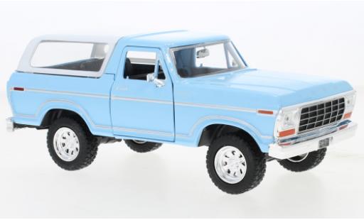 Diecast model cars Ford Bronco XLT Ranger blue/white 1978 1/24 Motormax