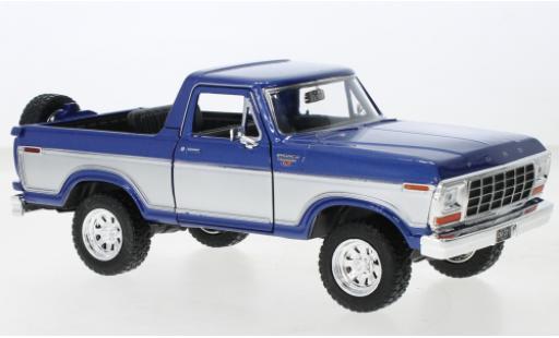 Diecast model cars Ford Bronco XLT Ranger metallise blue/d 1978 1/24 Motormax