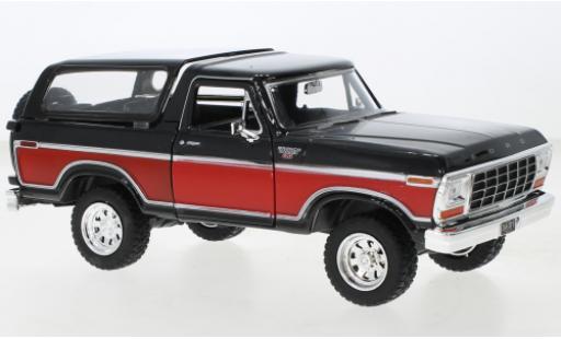 Diecast model cars Ford Bronco XLT Ranger black/red 1978 1/24 Motormax