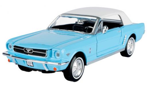 Diecast model cars Ford Mustang Convertible blue/white 1964 1/24 Motormax