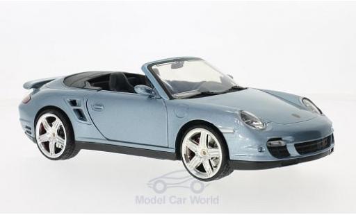 Diecast model cars Porsche 911 Turbo Convertible metallic blue 1/18 Motormax