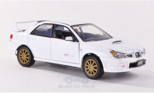 Diecast model cars Subaru Impreza STI WRX white 1/24 Motormax