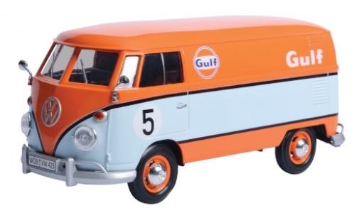 Diecast model cars Volkswagen T1 Base Delivery Van orange/blue Gulf fourgon No.5 1/24 Motormax