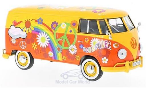 Diecast model cars Volkswagen T1 B yellow/Dekor Flower Power 1/24 Motormax