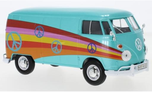 Diecast model cars Volkswagen T1 Base van metallic turquoise/Dekor 1/24 Motormax