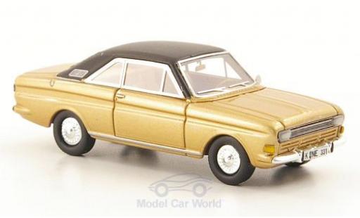 Diecast model cars Ford Taunus 15M P6 Coupe gold/matt-black UN 1/87 Neo