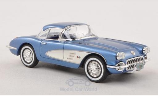 Diecast model cars Chevrolet Corvette Convertible (C1) Hardtop metallic blue/white 1959 1/43 Neo