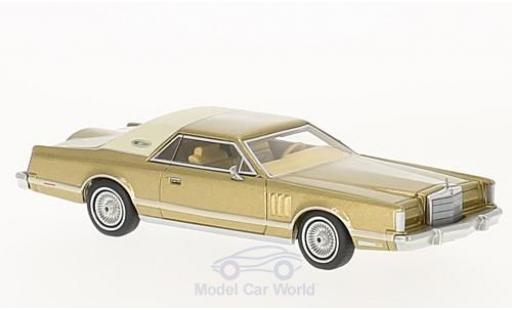 Diecast model cars Lincoln Continental 1977 Mark V gold/beige 1/64 Neo