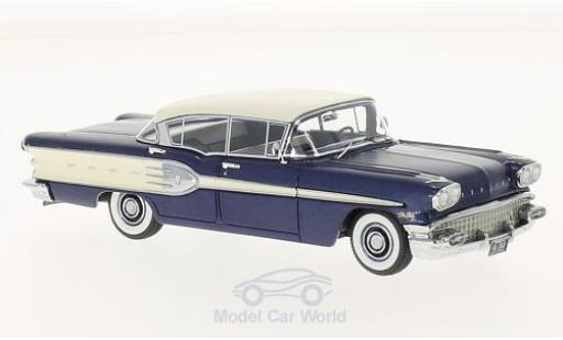 Diecast model cars Pontiac Star Chief 4-Door Sedan metallic blue/white 1958 1/43 Neo