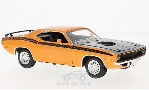 Diecast model cars Plymouth Cuda 1970 orange/black 1/18 New Ray
