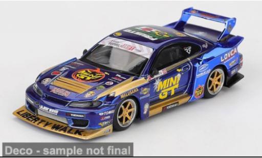 Diecast model cars Nissan Silvia S15 LB-Super Silhouette Formula Drift 2025 Team Liberty Walk #555 1/64 Mini GT