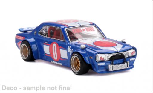 Diecast model cars Nissan Skyline 2000 GT-R (KPGC10) blue/Dekor 1969 1/64 Mini GT