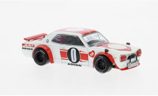 Diecast model cars Nissan Skyline 2000 GT-R (KPGC10) white/red 1969 1/64 Mini GT