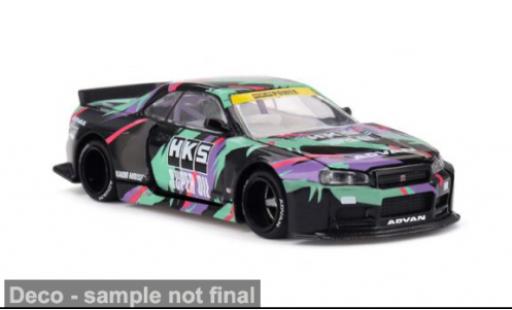 Diecast model cars Nissan Skyline R34 GT-R () green/purple 1999 1/64 Mini GT
