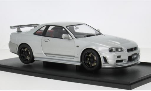 Diecast model cars Nissan Skyline R34 GT-R silver/Dekor 1/18 Solido