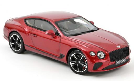 Diecast model cars Bentley Continental GT metallic red 2018 1/18 Norev