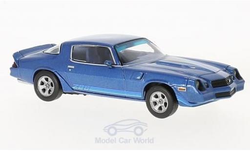 Diecast model cars Chevrolet Camaro Z28 metallic blue 1980 with blueen stripes 1/43 Norev