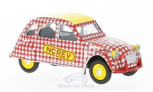 Diecast model cars Citroen 2CV Berline 6 Special red/white Cycliste (F) 1980 1/64 Norev