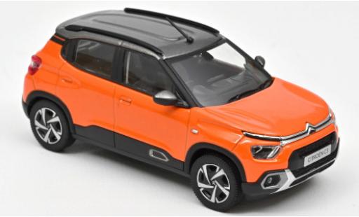 Diecast model cars Citroen C3 Berline metallic orange/metallic grey 2021 Indian Market 1/43 Norev