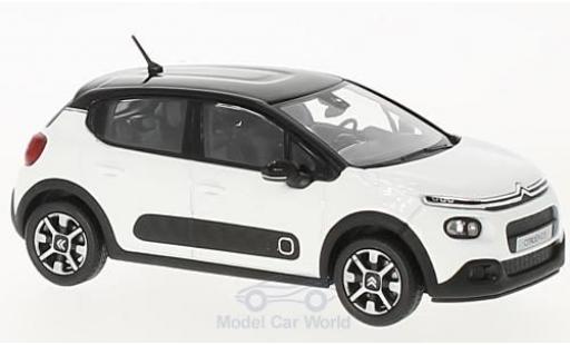 Diecast model cars Citroen C3 Berline white/black 2016 1/43 Norev
