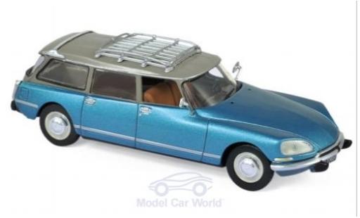 Diecast model cars Citroen DS Break 23 Estate metallic blue/beige 1974 1/43 Norev
