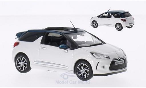 Diecast model cars DS Automobiles DS3 Cabriolet Citroen Convertible white/metallic green 2015 roofteile liegen ein 1/43 Norev